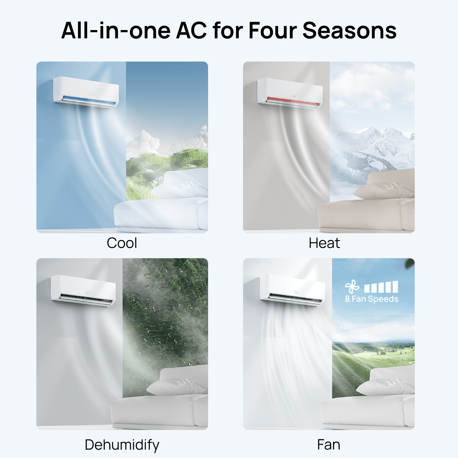 Greenland 18,000 BTU WiFi Ductless Mini Split AC with Heat Pump (R454B)