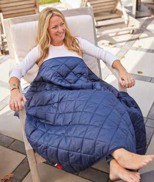 Beach Day on Navy Puffer Blanket