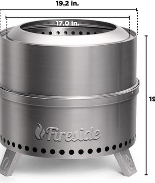 Pluto R19-SS Smokeless Outdoor Fire Pit -  Stainless Steel