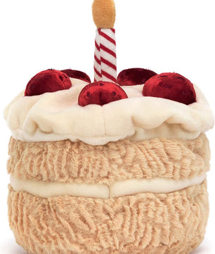 Jellycat Amuseables Birthday Cake Stuffed Toy, 6 inches | Dessert Plush | Birthday Gift