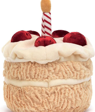 Jellycat Amuseables Birthday Cake Stuffed Toy, 6 inches | Dessert Plush | Birthday Gift