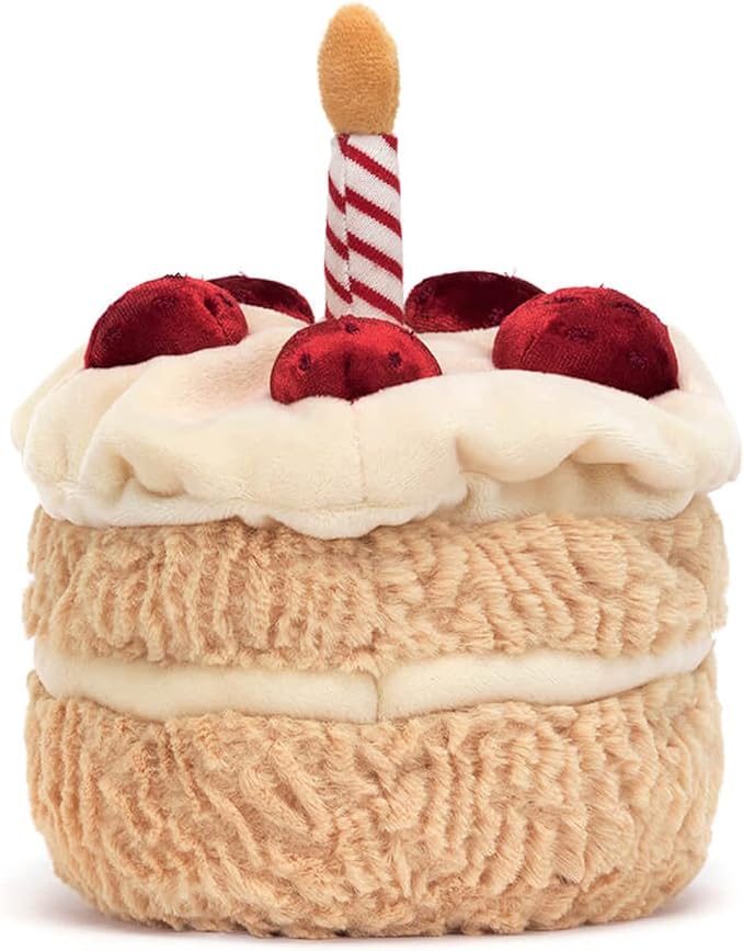 Jellycat Amuseables Birthday Cake Stuffed Toy, 6 inches | Dessert Plush | Birthday Gift