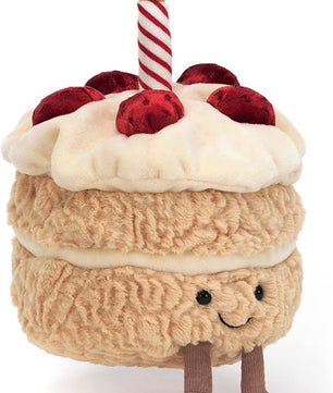 Jellycat Amuseables Birthday Cake Stuffed Toy, 6 inches | Dessert Plush | Birthday Gift