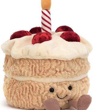 Jellycat Amuseables Birthday Cake Stuffed Toy, 6 inches | Dessert Plush | Birthday Gift