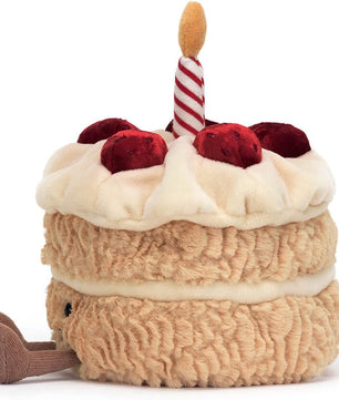 Jellycat Amuseables Birthday Cake Stuffed Toy, 6 inches | Dessert Plush | Birthday Gift