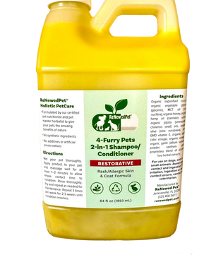 4-FURRY PETS 2-IN-1 * RESTORATIVE SHAMPOO & CONDITIONER