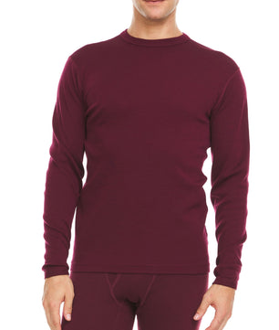 100% Merino Wool - Men's Long Sleeve Crew Shirt - Thermal Base Layer
