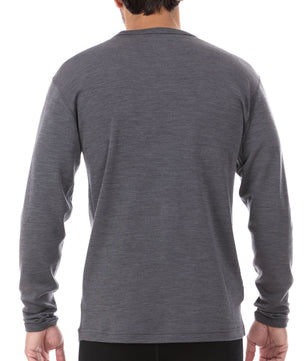 100% Merino Wool - Men's Long Sleeve Crew Shirt - Thermal Base Layer
