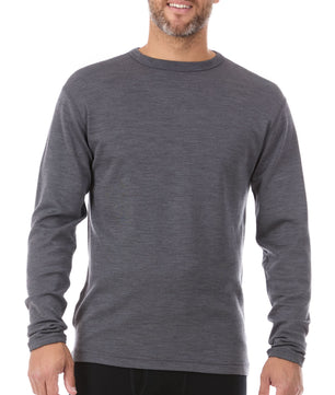 100% Merino Wool - Men's Long Sleeve Crew Shirt - Thermal Base Layer