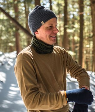 100% Merino Wool - Men's Long Sleeve Crew Shirt - Thermal Base Layer