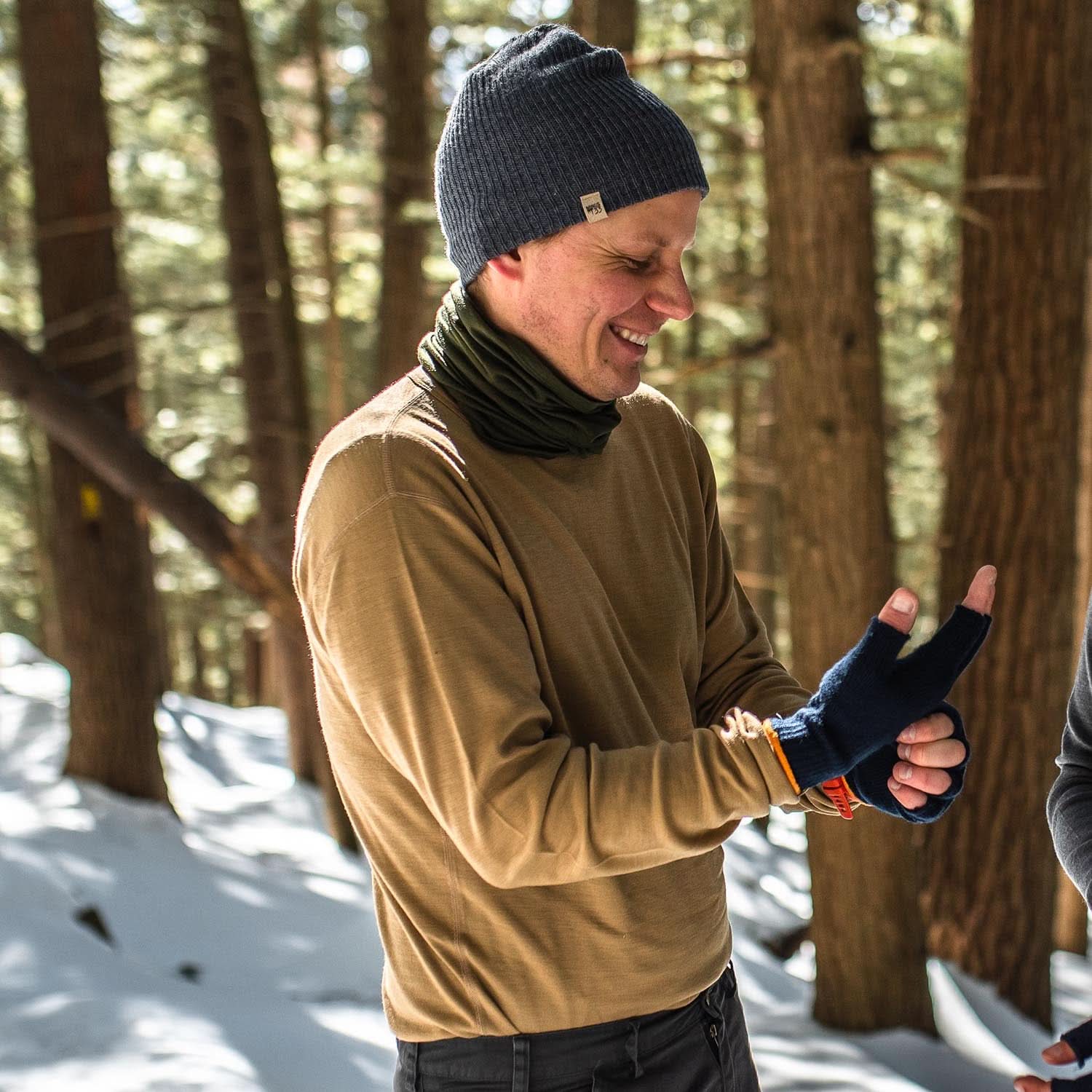 100% Merino Wool - Men's Long Sleeve Crew Shirt - Thermal Base Layer