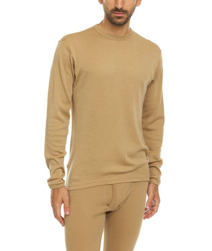 100% Merino Wool - Men's Long Sleeve Crew Shirt - Thermal Base Layer