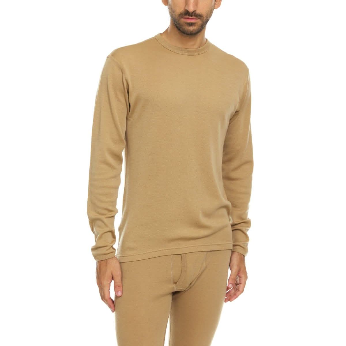 100% Merino Wool - Men's Long Sleeve Crew Shirt - Thermal Base Layer
