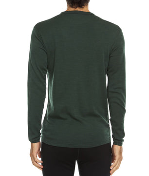 100% Merino Wool - Men's Long Sleeve Crew Shirt - Thermal Base Layer