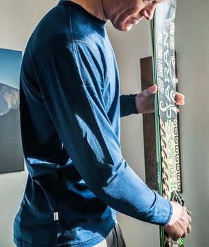 100% Merino Wool - Men's Long Sleeve Crew Shirt - Thermal Base Layer