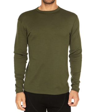 100% Merino Wool - Men's Long Sleeve Crew Shirt - Thermal Base Layer