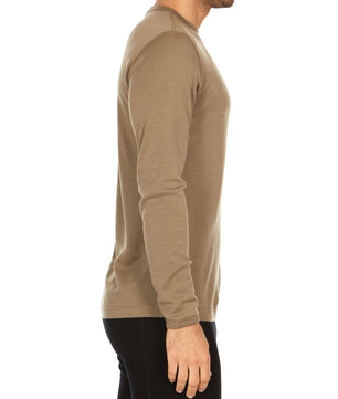 100% Merino Wool - Men's Long Sleeve Crew Shirt - Thermal Base Layer