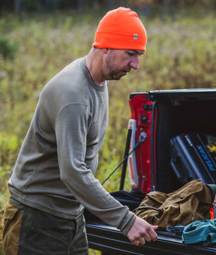 100% Merino Wool - Men's Long Sleeve Crew Shirt - Thermal Base Layer
