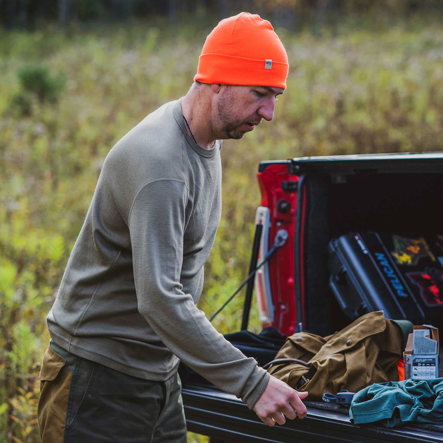 100% Merino Wool - Men's Long Sleeve Crew Shirt - Thermal Base Layer