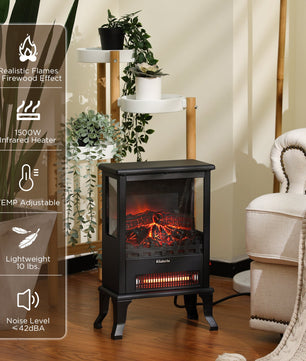 (Open Box) Suburbs TS17Q Electric Fireplace Stove Heater