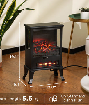 (Open Box) Suburbs TS17Q Electric Fireplace Stove Heater