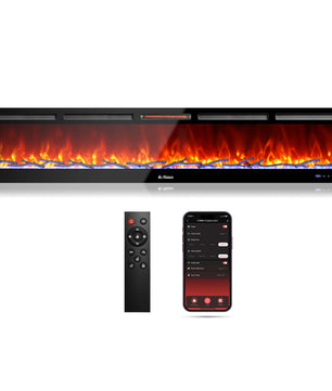 In Flames INF98W-3D WiFi Smart Wall Mounted Electric Fireplace - Tempered Glass