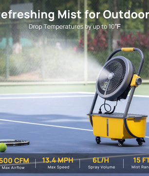 AirSupply MS12 Portable Mist Fan, 11L Tank & Up to 50H Runtime