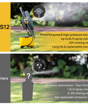AirSupply MS12 Portable Mist Fan, 11L Tank & Up to 50H Runtime