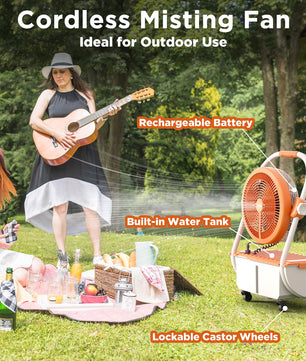 (Open Box) AirSupply MS12 Portable Mist Fan, 19,200mAh Battery & 2.9-Gallon Tank
