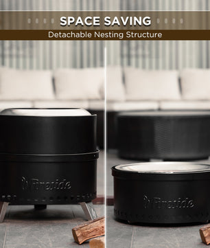 Pluto R19-PG Smokeless Outdoor Fire Pit -  Painted Black