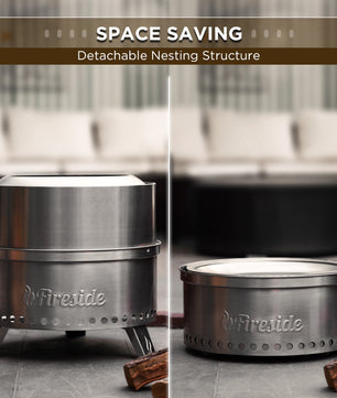 Pluto R19-SS Smokeless Outdoor Fire Pit -  Stainless Steel