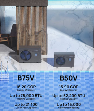 Beluga Inverter Swimming Pool Heat Pump, 33K/50K/58K/75K BTU