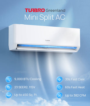 Greenland 9000 BTU WiFi Ductless Mini Split AC with Heat Pump (R454B)
