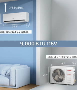 Greenland 9000 BTU WiFi Ductless Mini Split AC with Heat Pump (R454B)