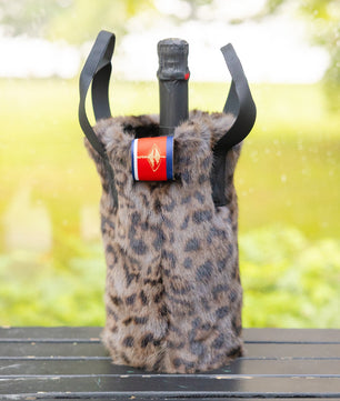 Faux Fur Wine Tote