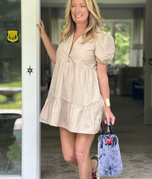 Faux Fur Wine Tote