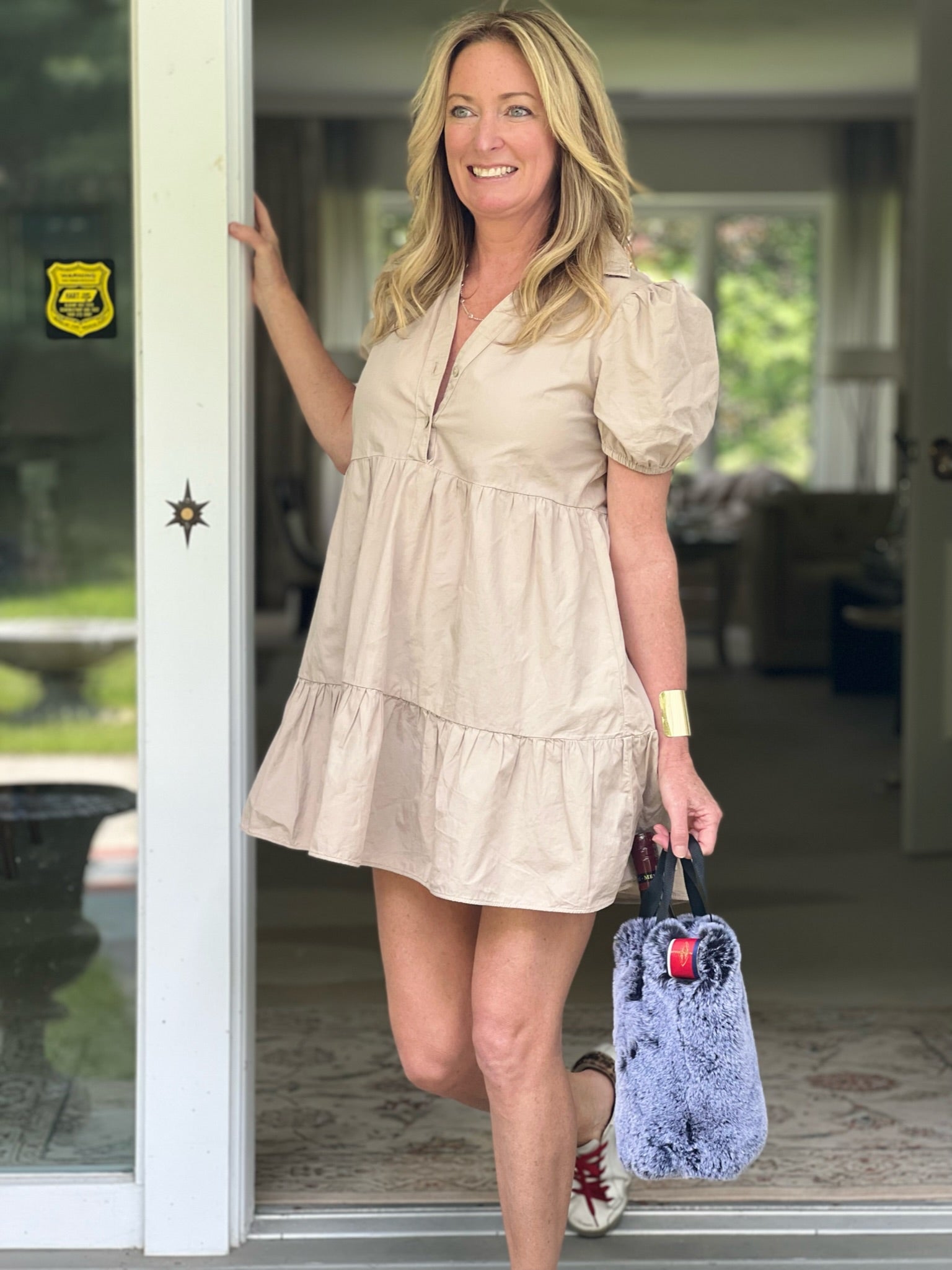 Faux Fur Wine Tote