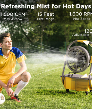 (Open Box) AirSupply MS12 Portable Mist Fan, 19,200mAh Battery & 2.9-Gallon Tank