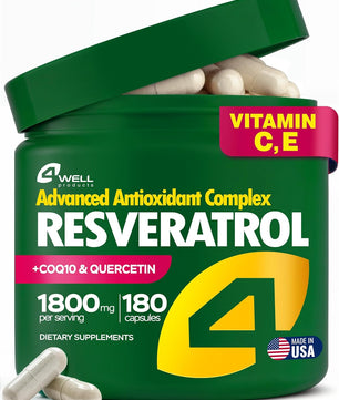 Resveratrol Supplement 1800mg Complex - 180 Capsules