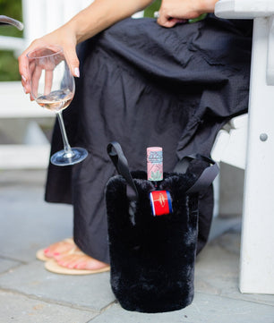 Faux Fur Wine Tote