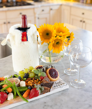Faux Fur Wine Tote