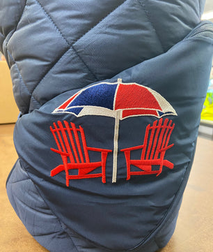 Beach Day on Navy Puffer Blanket
