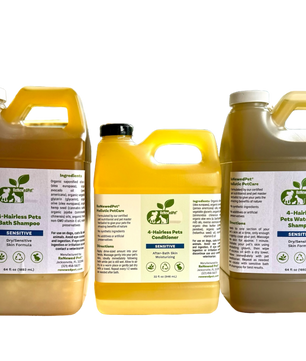 4-HAIRLESS PETS SENSITIVE SHAMPOO, WATERLESS & CONDITIONER KIT