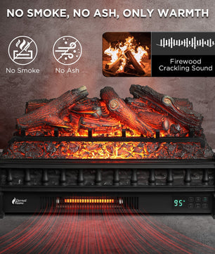 (Open Box) Eternal Flame EF26-LG Smart Electric Fireplace Logs, WiFi Enabled