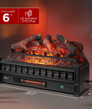 Eternal Flame EF26-LG Smart Electric Fireplace Logs, WiFi Enabled
