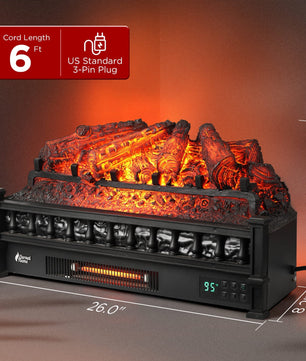 Eternal Flame EF26-PB Smart Electric Fireplace Logs, WiFi Enabled