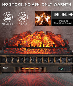 Eternal Flame EF26-PB Smart Electric Fireplace Logs, WiFi Enabled