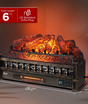 (Open Box) Eternal Flame EF26-PB Smart Electric Fireplace Logs, WiFi Enabled