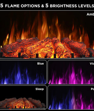 (Open Box) Eternal Flame EF26-PB Smart Electric Fireplace Logs, WiFi Enabled