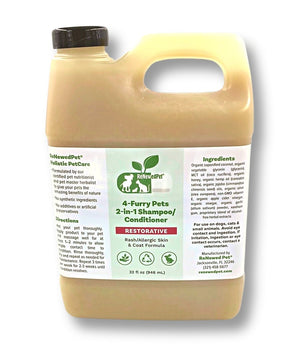 4-FURRY PETS 2-IN-1 * RESTORATIVE SHAMPOO & CONDITIONER
